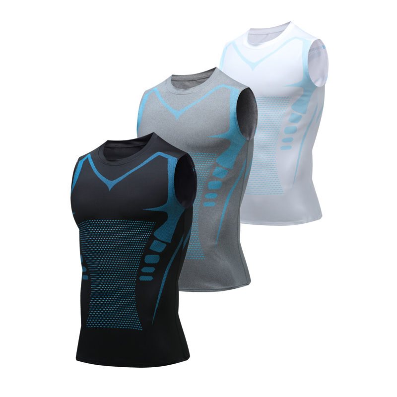 Crossfit Vest - Compressietanktop Heren Gymshirt Mouwloos Sneldrogend Afdrukken