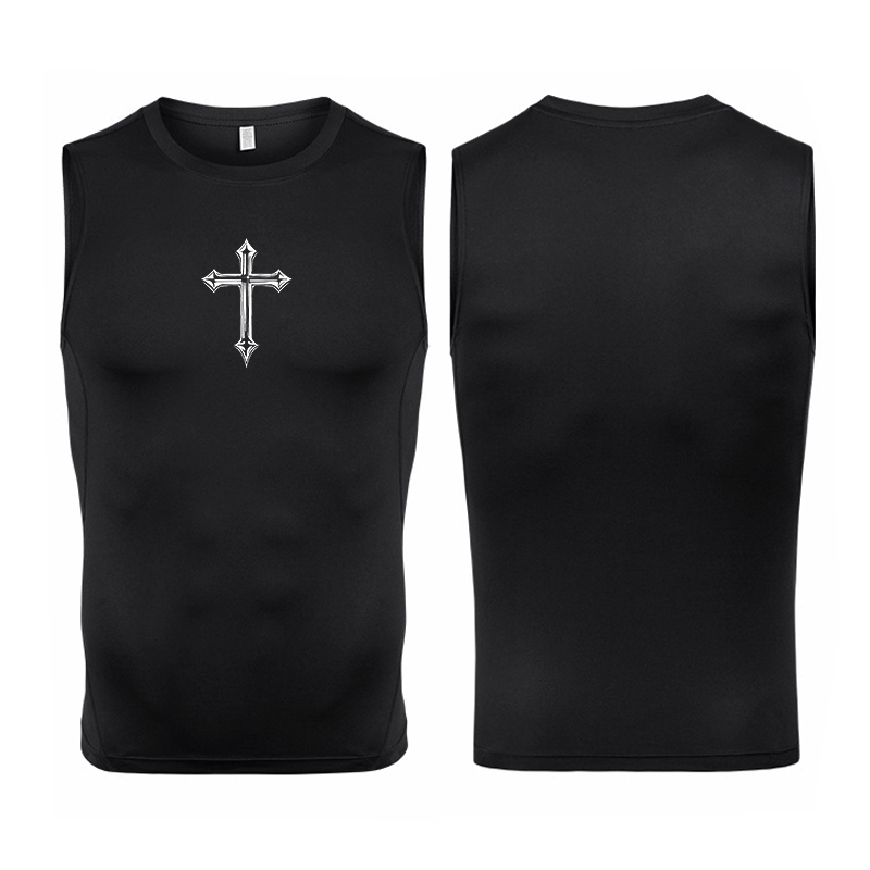 Cross Print Mouwloze Compressi - Crossfit Vest recensie en prijs