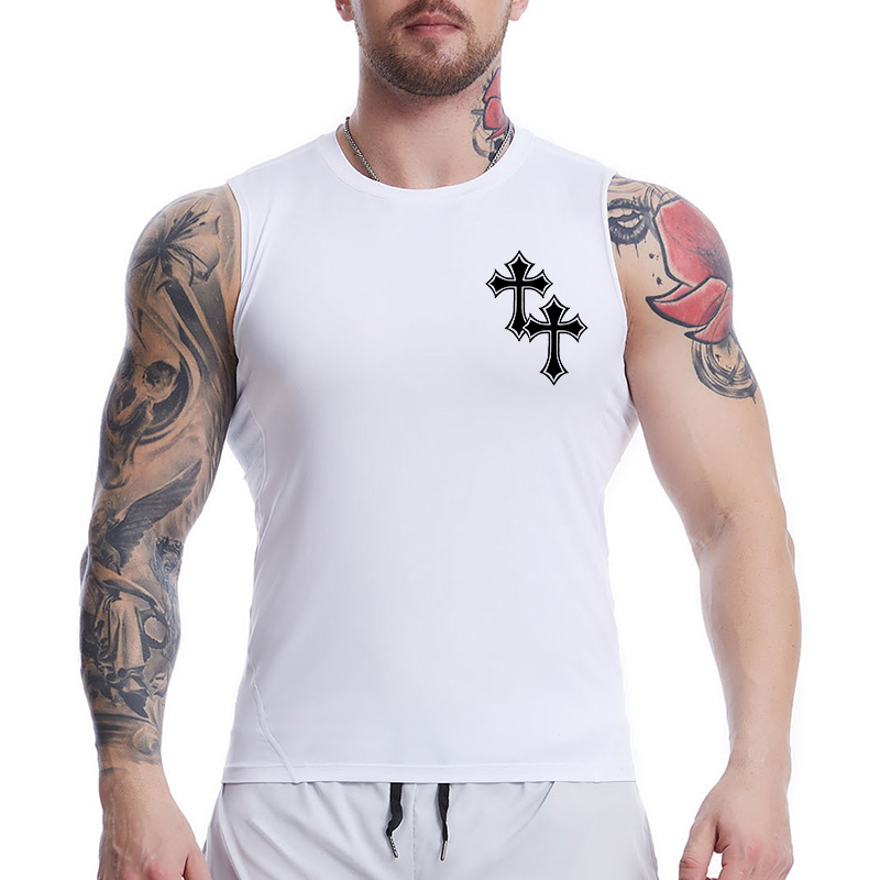 Cross Print Mouwloze Compressi - Crossfit Vest recensie en prijs